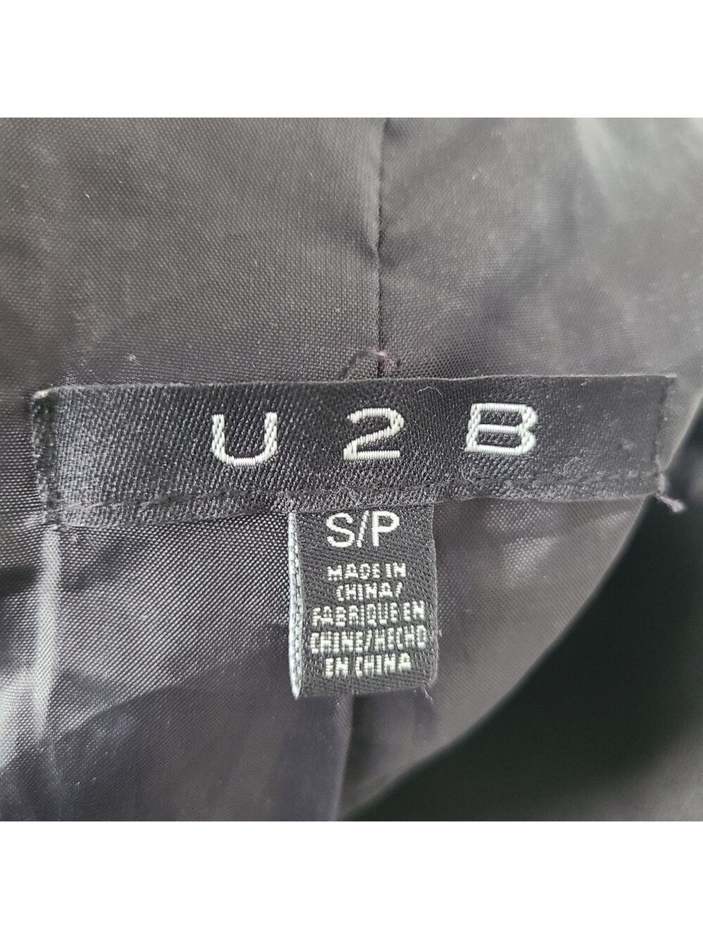 U2B Quilted Bomber Jacket Black & Brown Full Zip Size Small - Picture 8 of 10